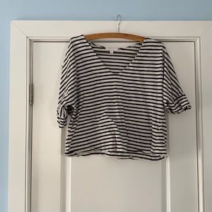 Anthropologie Tee Shirt - black and white stripes